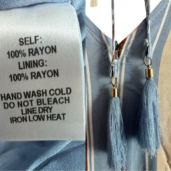 Lulus Vacation Bae Light Blue Striped Short Sleeve Jumpsuit Size XL - Picture 11 of 17